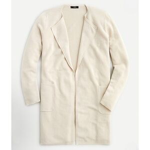 New J Crew Juliette Sweater Blazer Coat Linen Cream Longline Cardigan XXL NWT